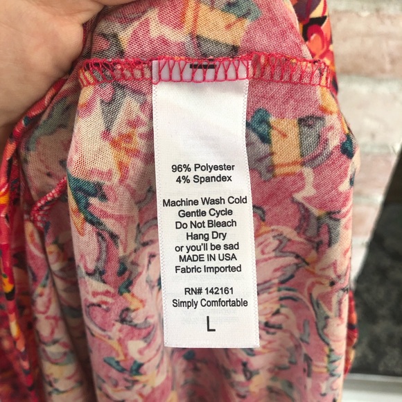 LuLaRoe Ana Maxi Dress- L Hot Pink Floral - Picture 4 of 4